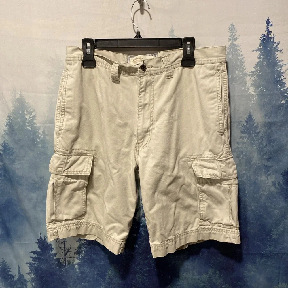 Levis Shorts Mens 34 Khaki Cargo Distressed Utility Baggy Workwear